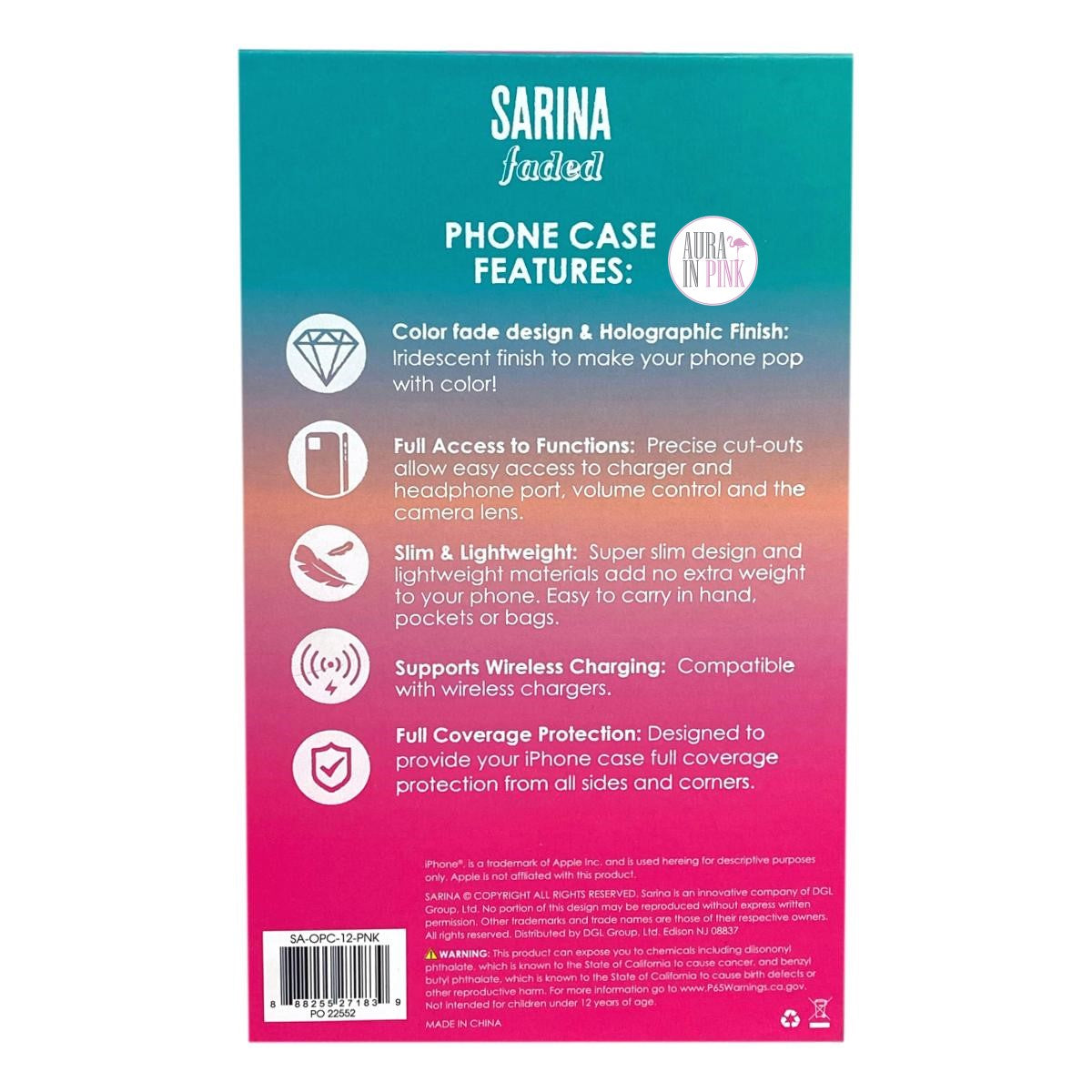 Sarina Holographic Tropical Sunset Ombre Faded iPhone 12 12 Pro Case