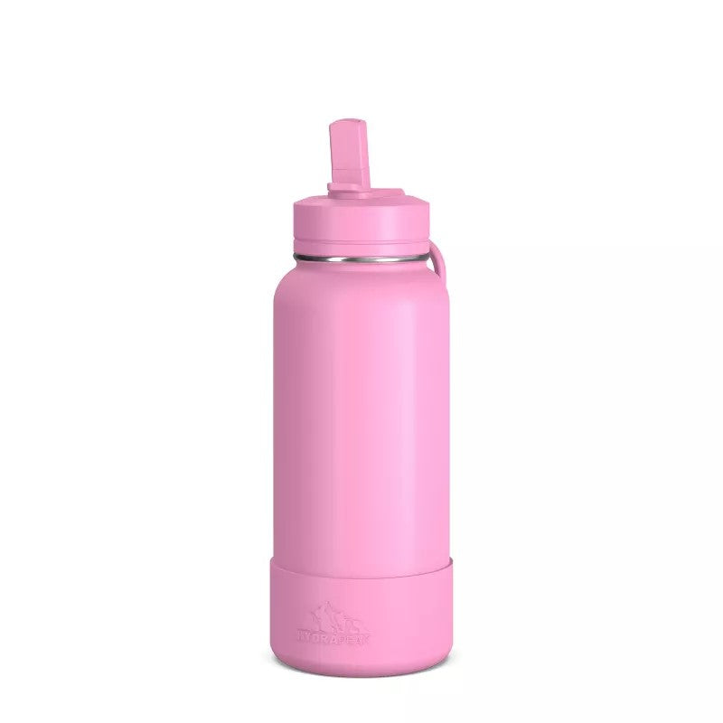 Motionbud 32 Oz. Water Bottle | Stainless Steel, Vacuum Insulated, Leak  Proof Water Bottles | Wide Mouth, 3 Lids (Chug, Flip & Straw Lid) | Pink