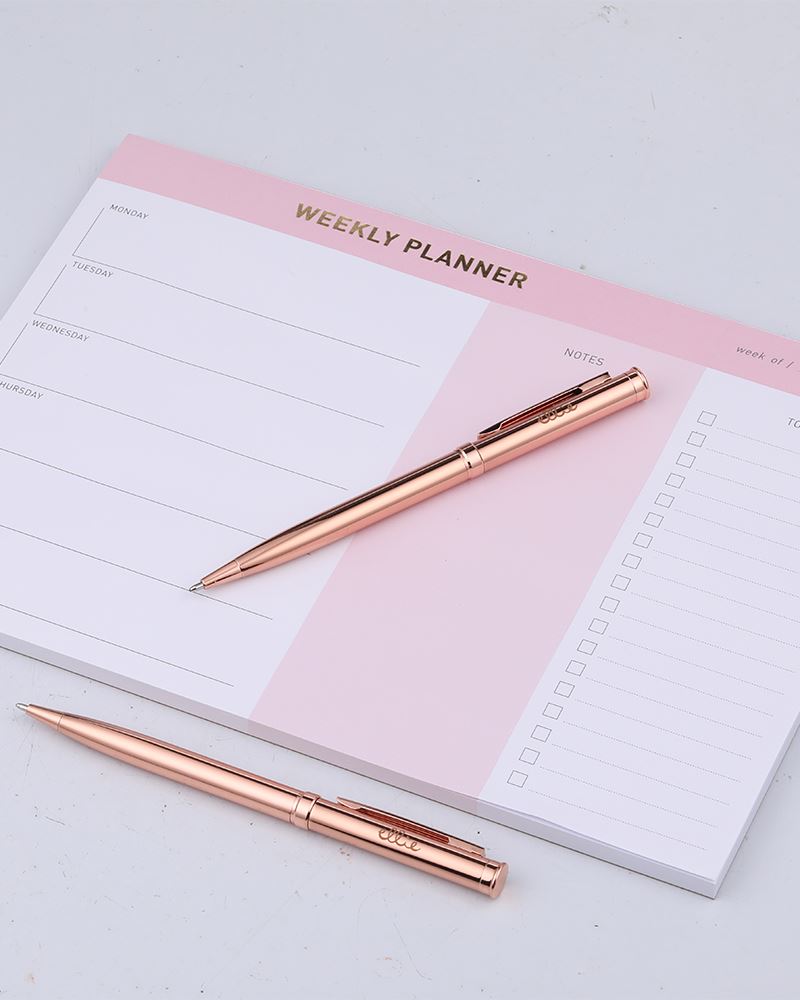 Ellie Rose Sty-0001 Weekly Planner Pad with 2 Rose Gold Pens