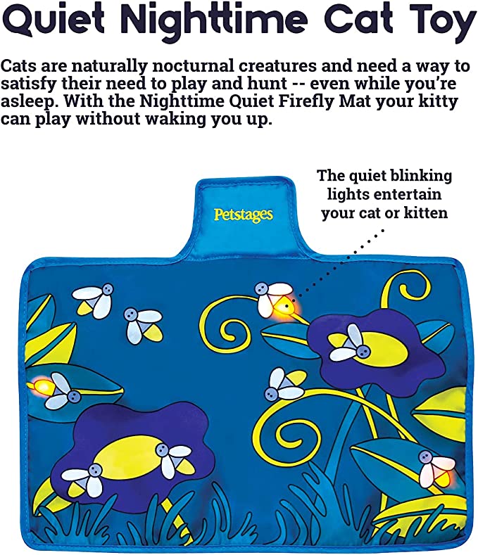 Petstages Quiet Mats - Light Up Cat and Kitten Mats - Interactive Nighttime Cat  Toy for Indoor Play Swat & Play Mat