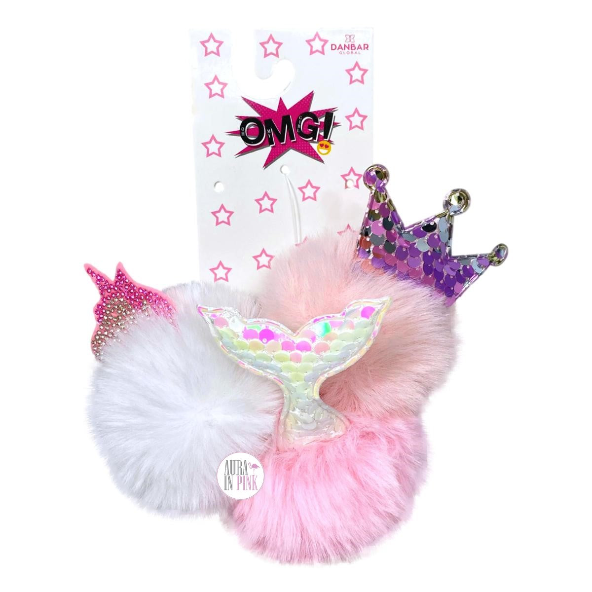 Danbar Global OMG Glam Bling Crown, Unicorn & Mermaid Tail Faux Fur Po ...