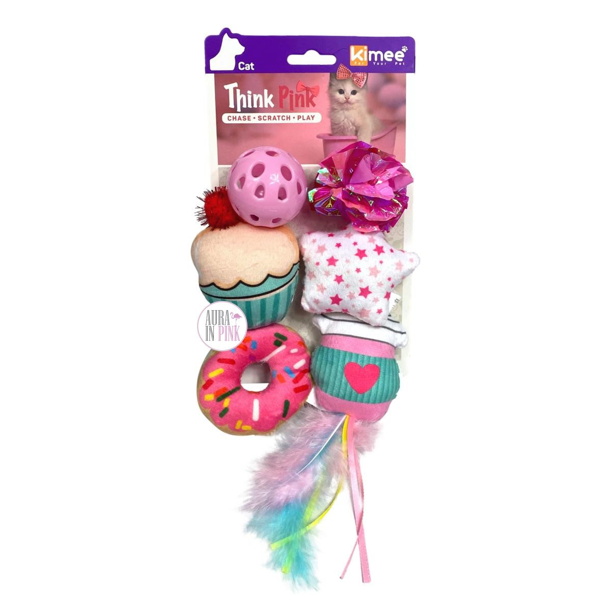 Kimee Think Pink Sweet Treats Fancy 6-Pc Cat Toy Set – Aura In Pink Inc.