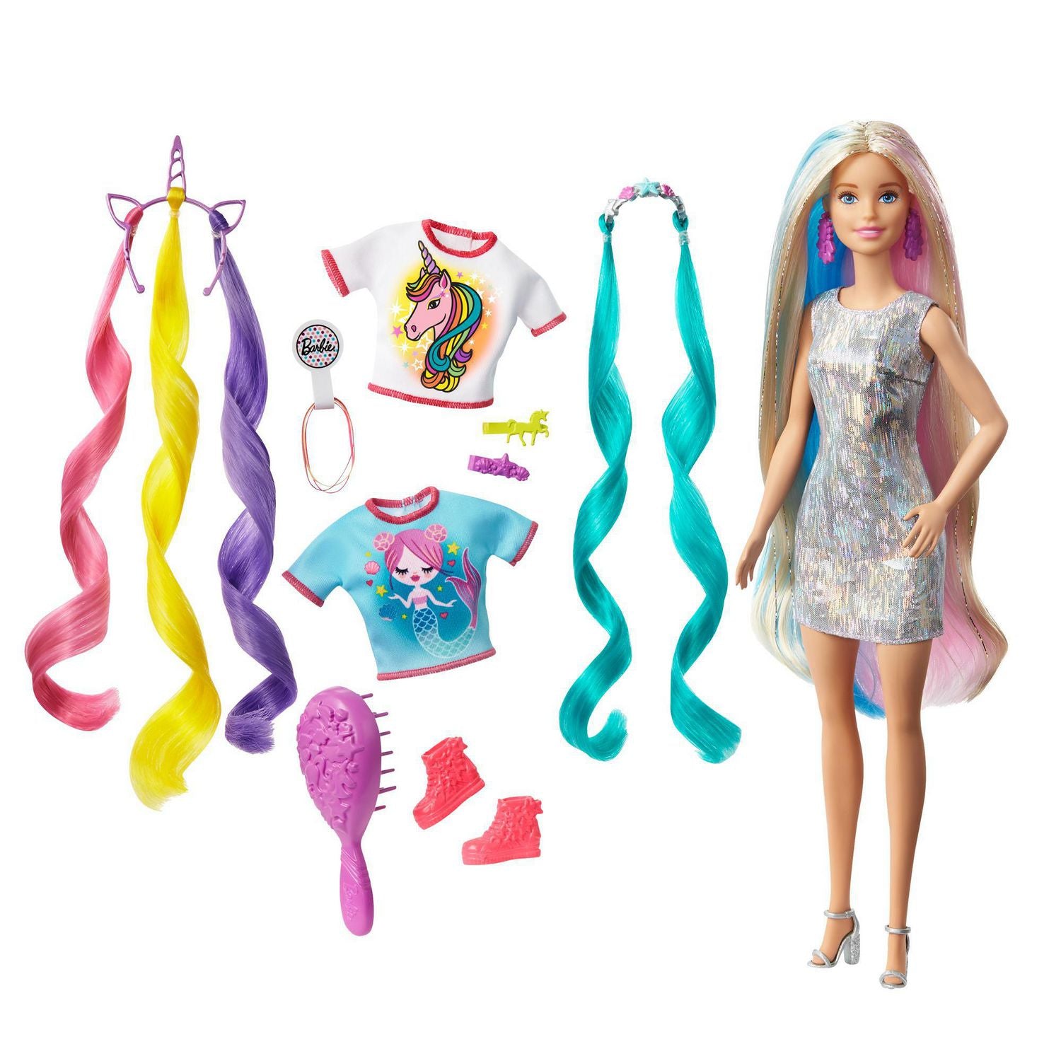 Barbie Fantasy Hair Unicorn To Mermaid Doll - Blonde – Aura In Pink Inc.