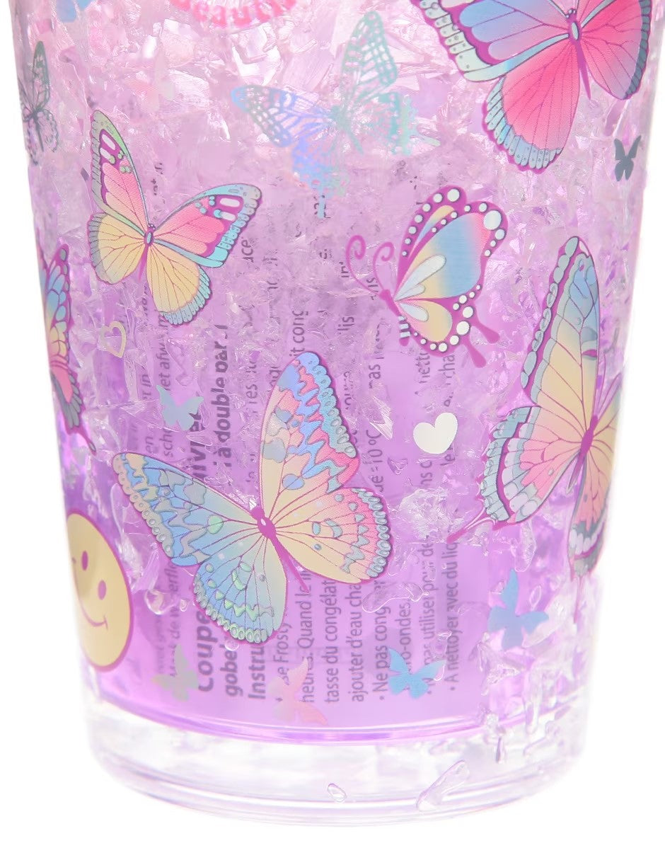 Hot Focus Butterflies Frosty Ice Cup Double Wall Gel Tumbler w/Flip Up –  Aura In Pink Inc.