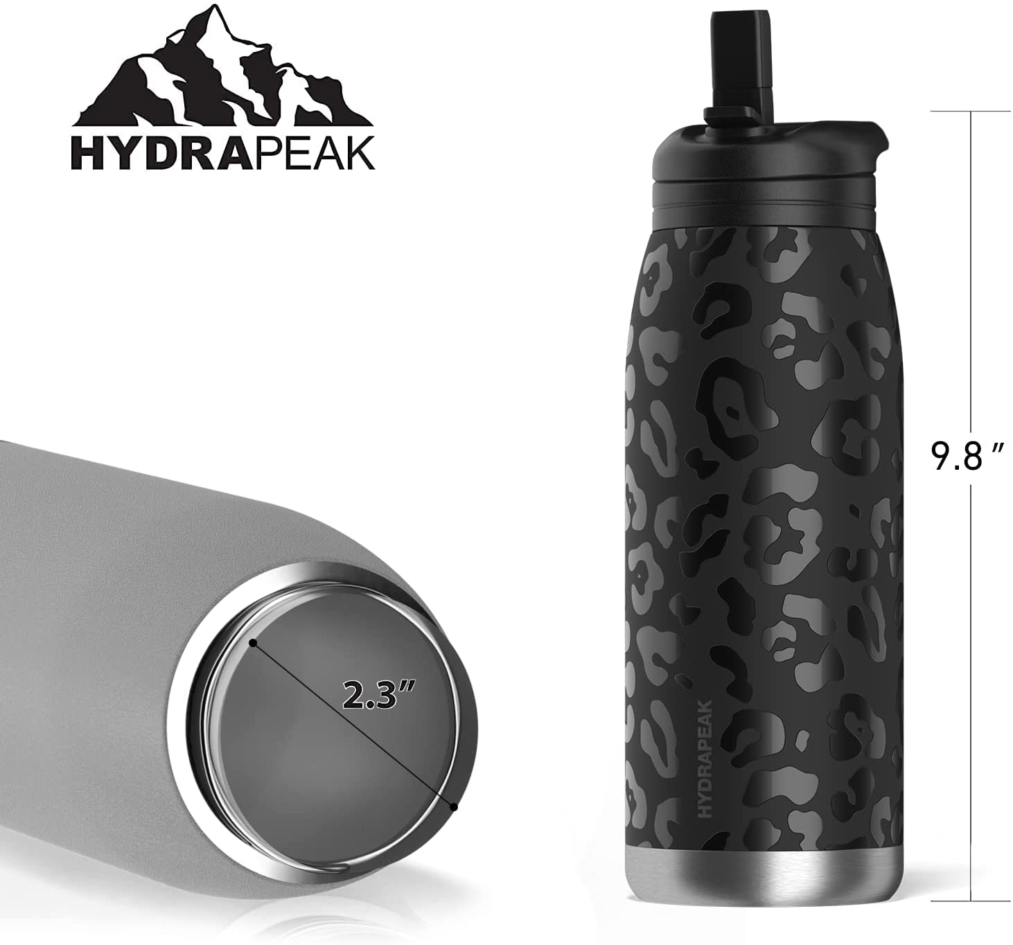 Hydraflow Hybrid Liquid Black Leopard Stainless Steel Triple Wall Vacu –  Aura In Pink Inc.