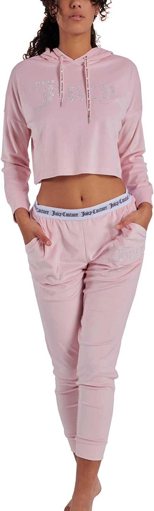 Juicy Couture 1X Plus Size Pink Logo Velour Tracksuit Set - Hoodie And  Pants