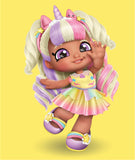 Kindi Kids Minis Mystabella Poseable Bobble Head Doll - Aura In Pink Inc.