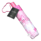 Nicole Miller New York White & Bubblegum Pink Cats Umbrella w/Sleeve