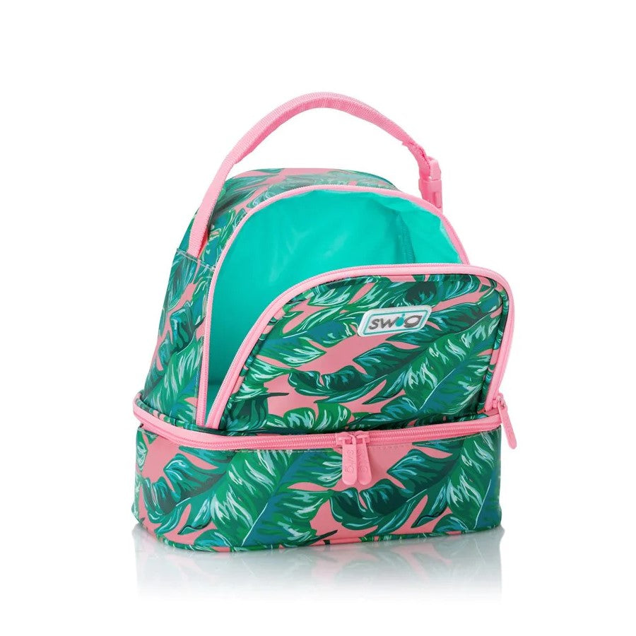Swig Pink Bamboo Trellis Packi Backpack Cooler